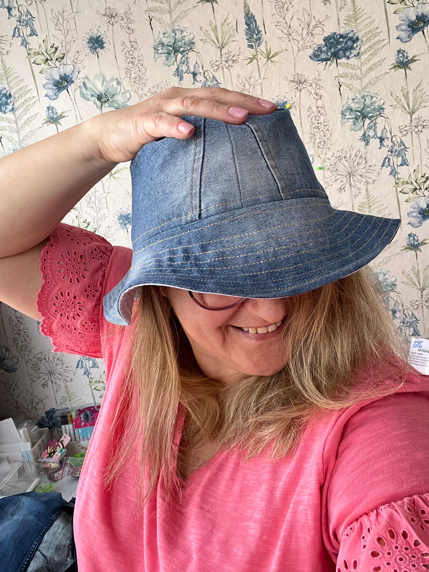 Handmade Upcycled Denim Bucket Hat — Size M - HandmadeSewingAnna's