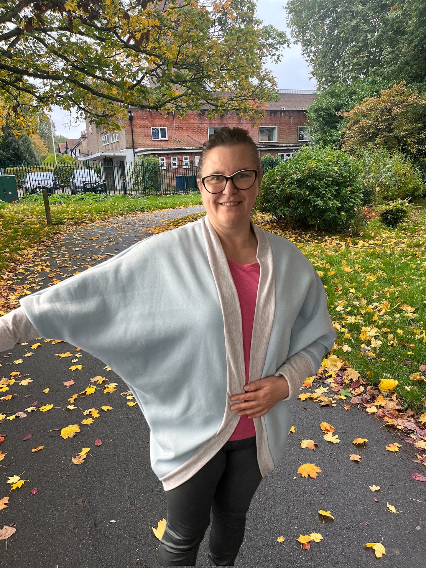 Two-Tone Handmade Wrap Cardigan - Size UK 14-16 - HandmadeSewingAnna's