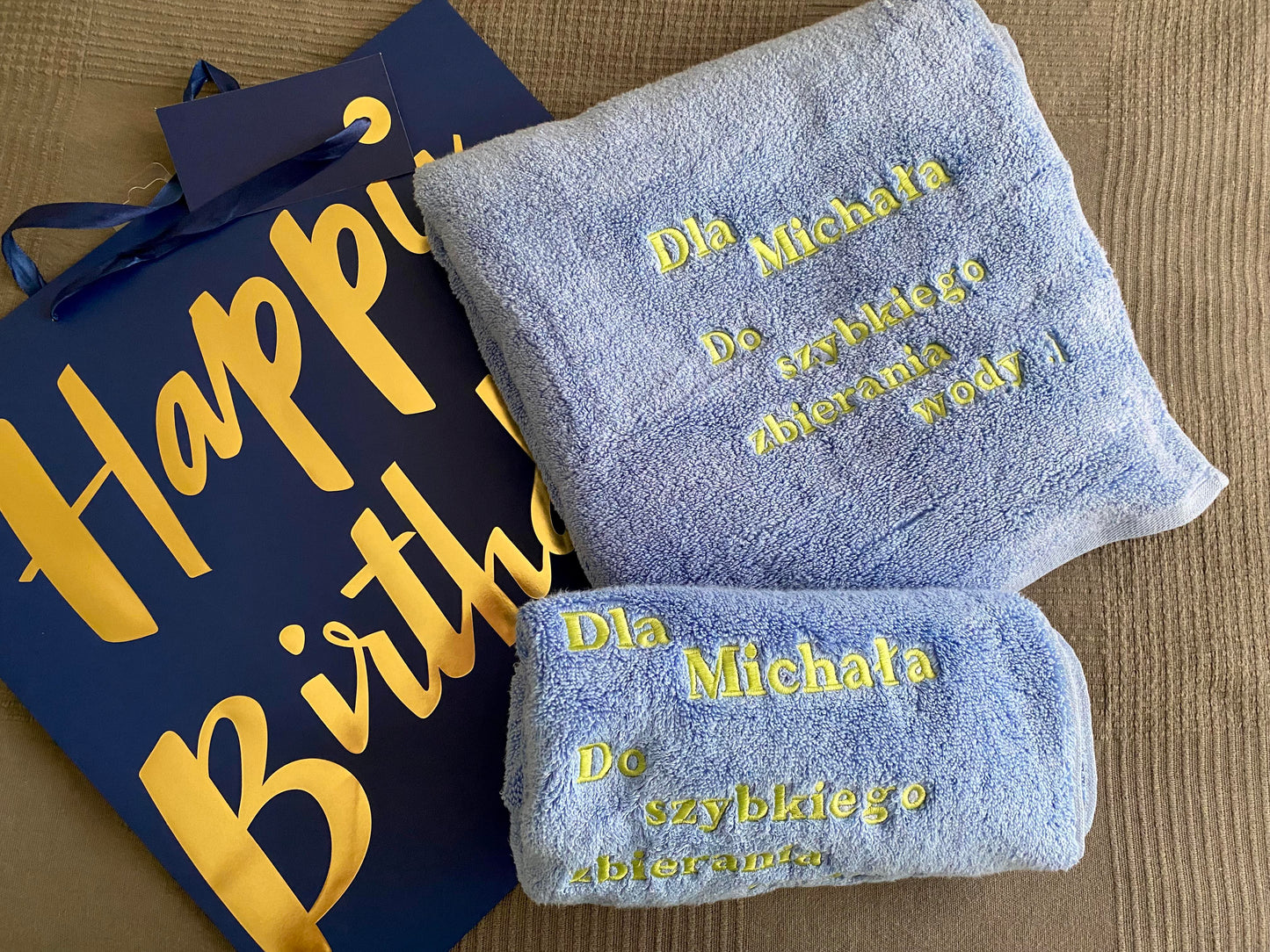 Embroidery towel for Birthday - HandmadeSewingAnna's