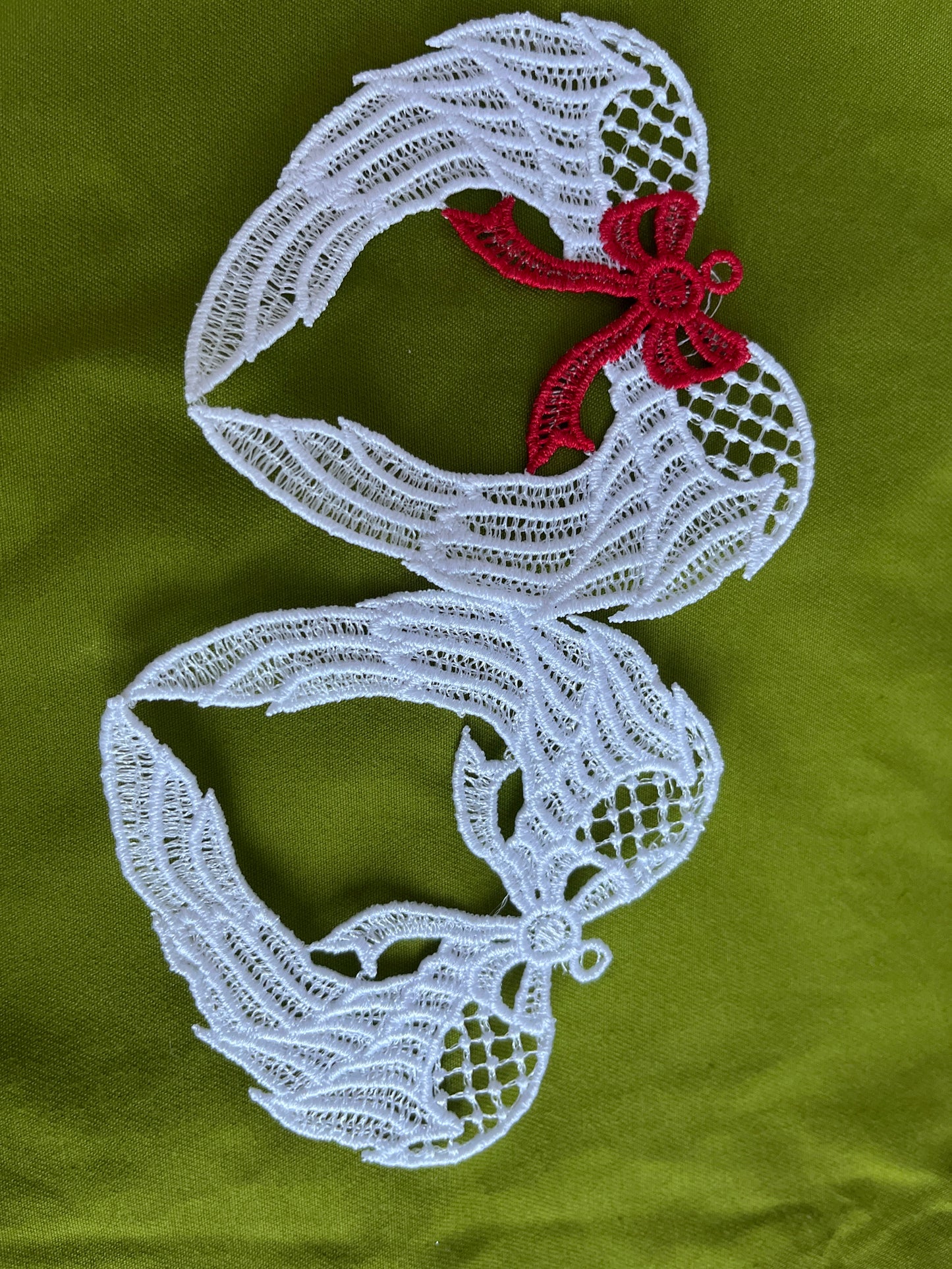 Embroidered FSL Angel Wings - Christmas Tree Decoration - HandmadeSewingAnna's