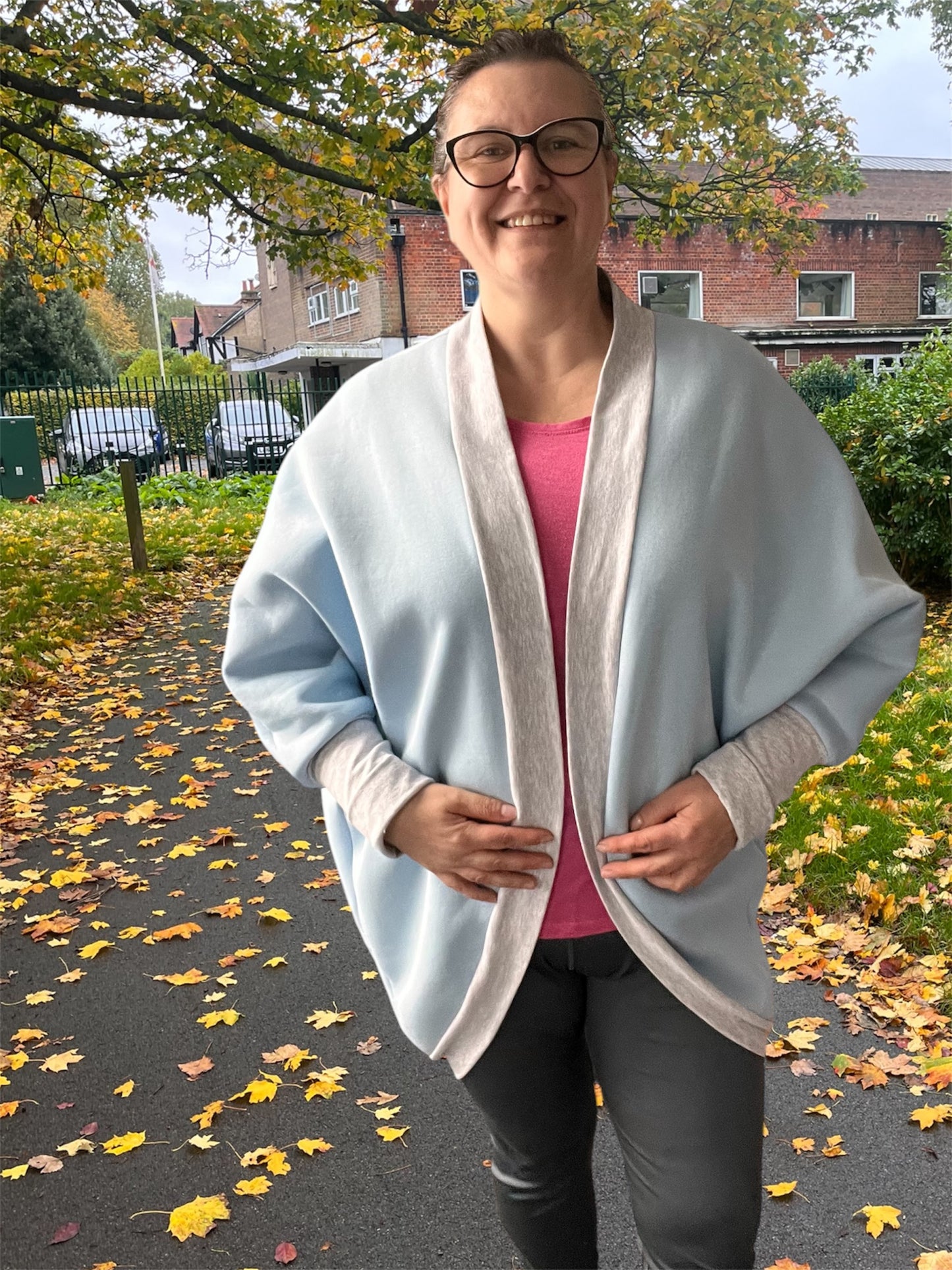 Two-Tone Handmade Wrap Cardigan - Size UK 14-16 - HandmadeSewingAnna's