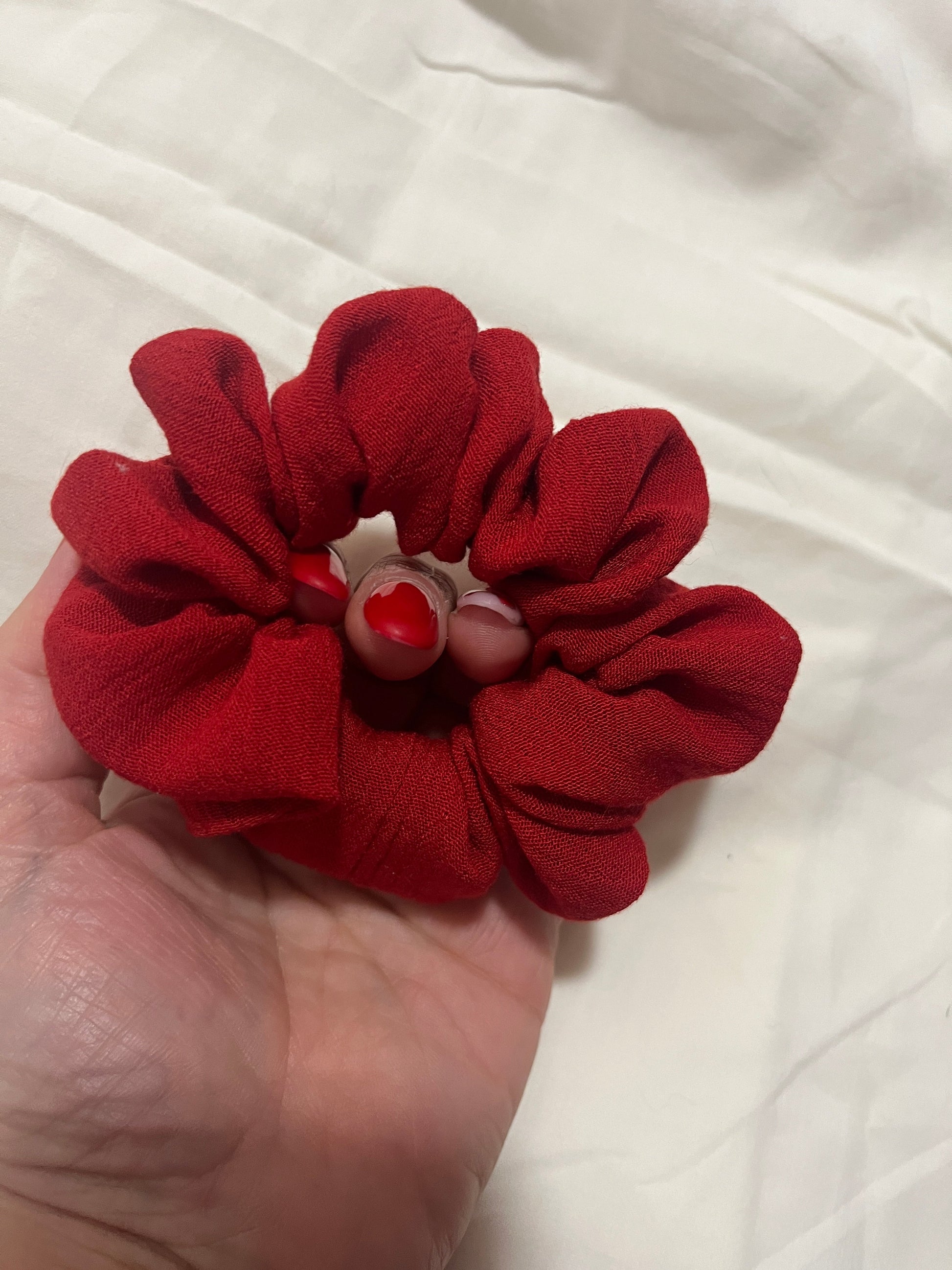 Luxury Red Scrunchie Set with Organza Bag - Limited Edition - HandmadeSewingAnna's