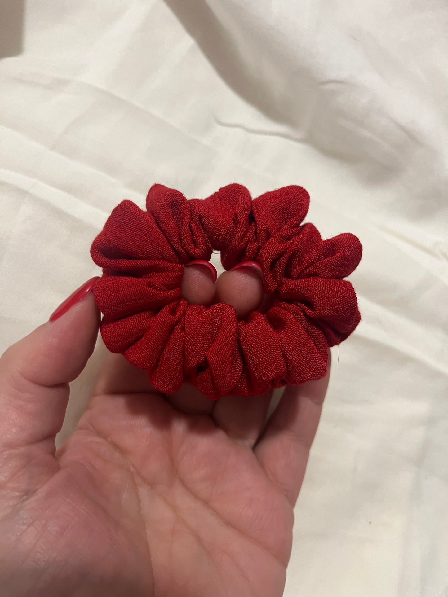 Luxury Red Scrunchie Set with Organza Bag - Limited Edition - HandmadeSewingAnna's