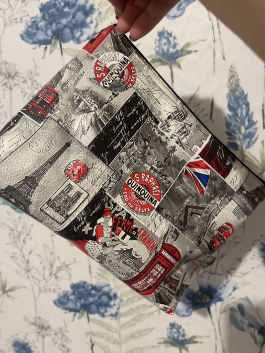 London Cosmetic Bag - Iconic London Print Design